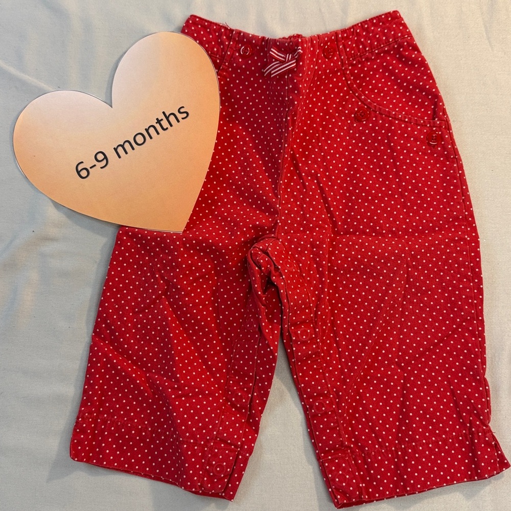 Gymboree - 6-9M - Red Polka Dot Pants